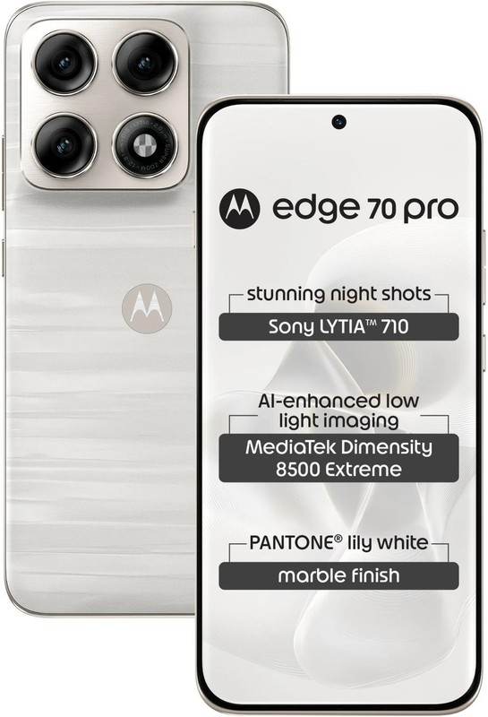 Motorola Edge 70 Pro 5G 256GB Marble Lily White Unlocked Global Version 50MP