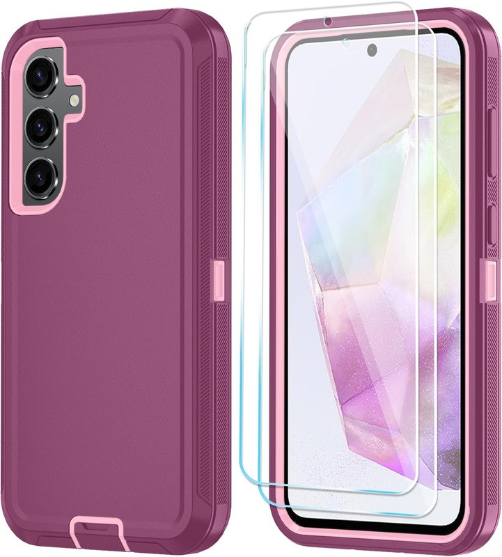 3 in 1 Heavy Duty Phone Case with HD Screen Protector for Samsung Galaxy S26+ Pl