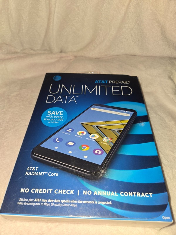 AT&T Radiant core 16gb pre paid cell phone brand new in box
