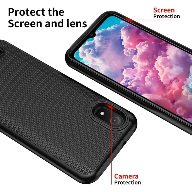 Cloud Mobile Stratus C8 Phone Case with Screen Protector, Heavy Duty Black Cover gallery