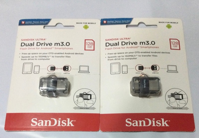 Sandisk Ultra Dual Drive m3.0 Flash Drive for Android Smart Phone -128GB(2-Pack)