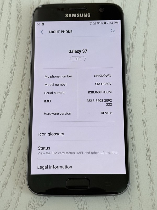 Samsung Galaxy S7 - SM-G930V - 32 GB - Black Onyx (Unlocked) gallery