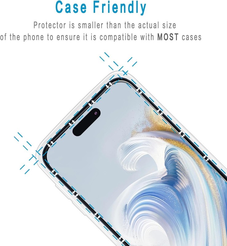 2PCS Screen Protector for iPhone 15 Pro Max 6.7 Inch Tempered Glass Anti Scratch gallery