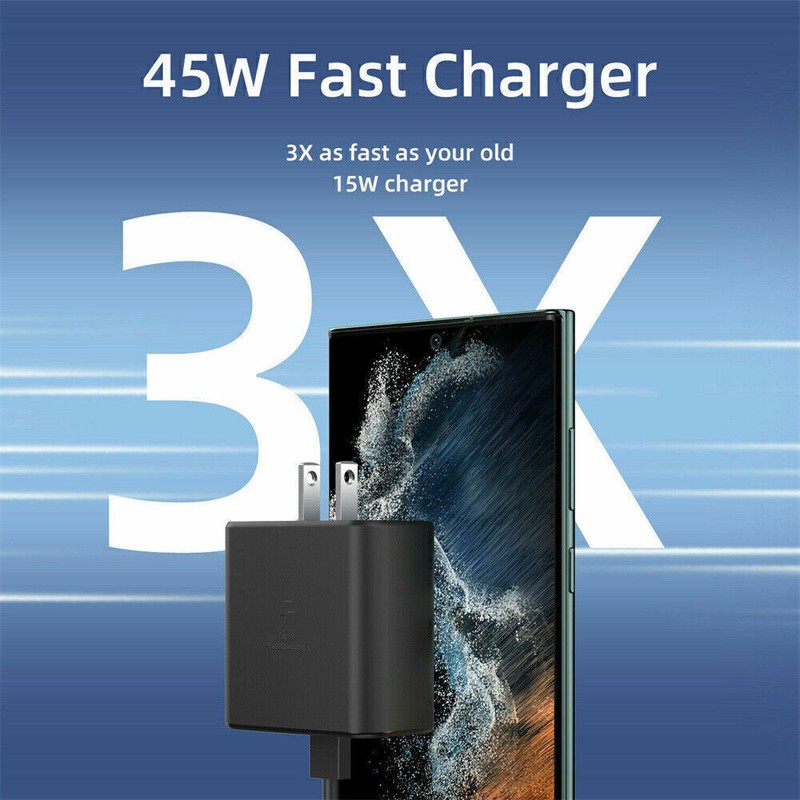 45w Super Fast Wall Charger + 6FT Type C Cable For Samsung Galaxy S25 S24 S23 22 gallery