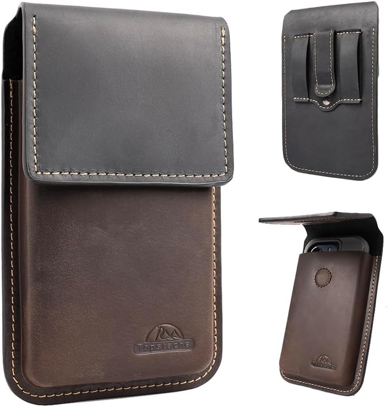 Leather Cell Phone Case with Magnetic Closure and Belt Clip – Holster for Galaxy