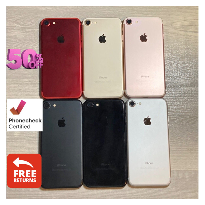 Apple iPhone 7 -32GB 128GB- Unlocked T-Mobile AT&T Verizon LTE Battery Good