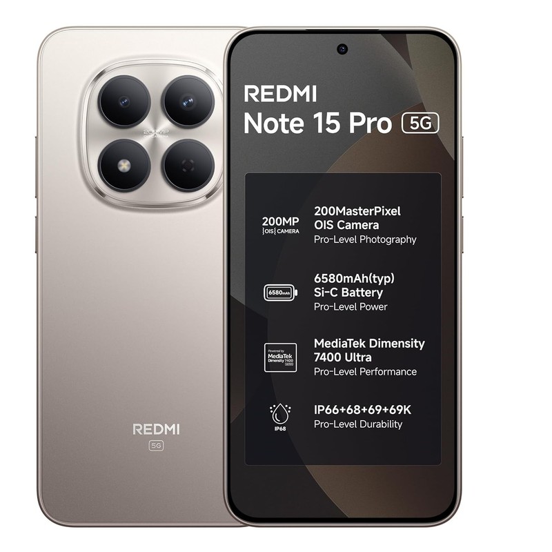 REDMI Note 15 Pro 5G Silver Ash 8GB 256GB Global Version Unlocked