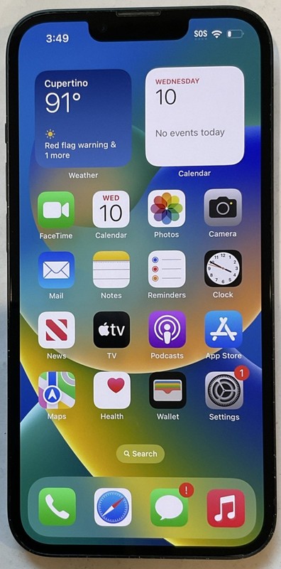 USED, GSM UNLOCKED MIDNIGHT iPhone 13, 128GB A2482 MLA23LL/A 98% BATTERY (16.2) gallery