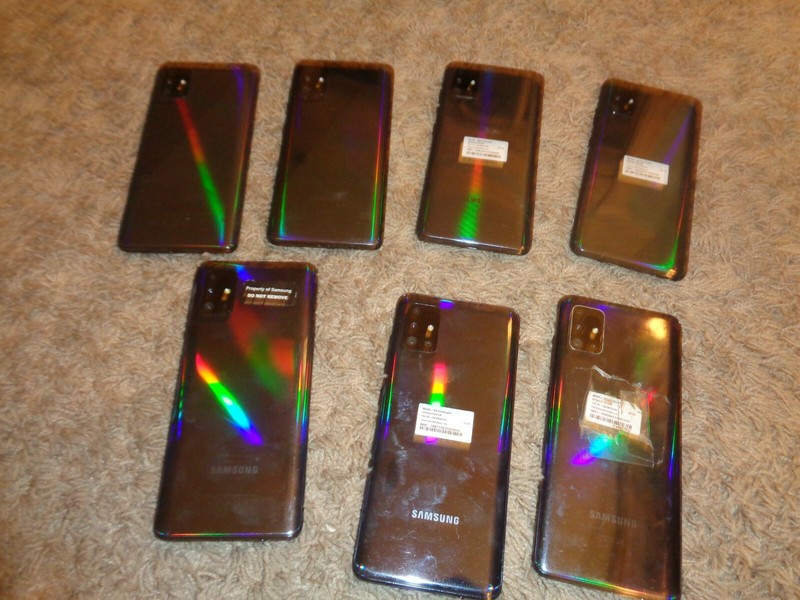 (Lot of 7) Samsung A51 A51 5G Black Prism Cell Phones 64GB Tracfone etc
