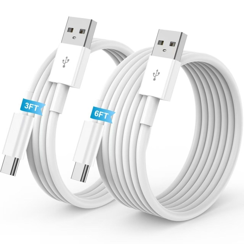 2 Pack USB-C Fast Charger Adapter for iPhone 17, iPad Pro 12.9, 3FT+6FT