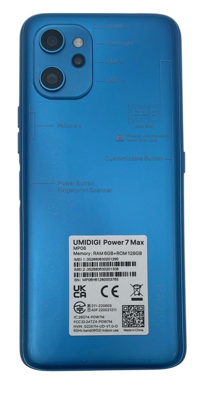 UMIDIGI Power 7 Max Smartphone 6150mAh 6.7&Prime; 6GB + 128GB Global Unlock – Open Box