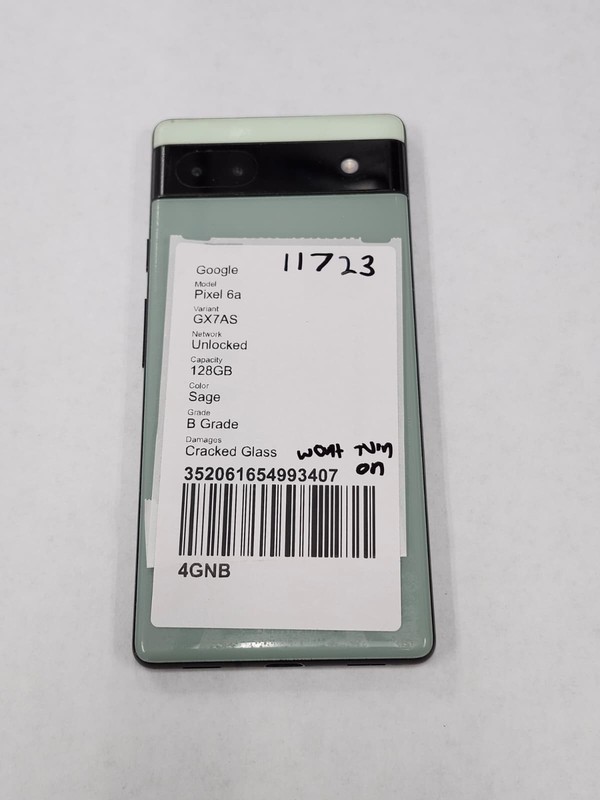 DEFECTIVE - Google Pixel 6a - 128GB - Sage - Unlocked - GX7AS - 11723 gallery