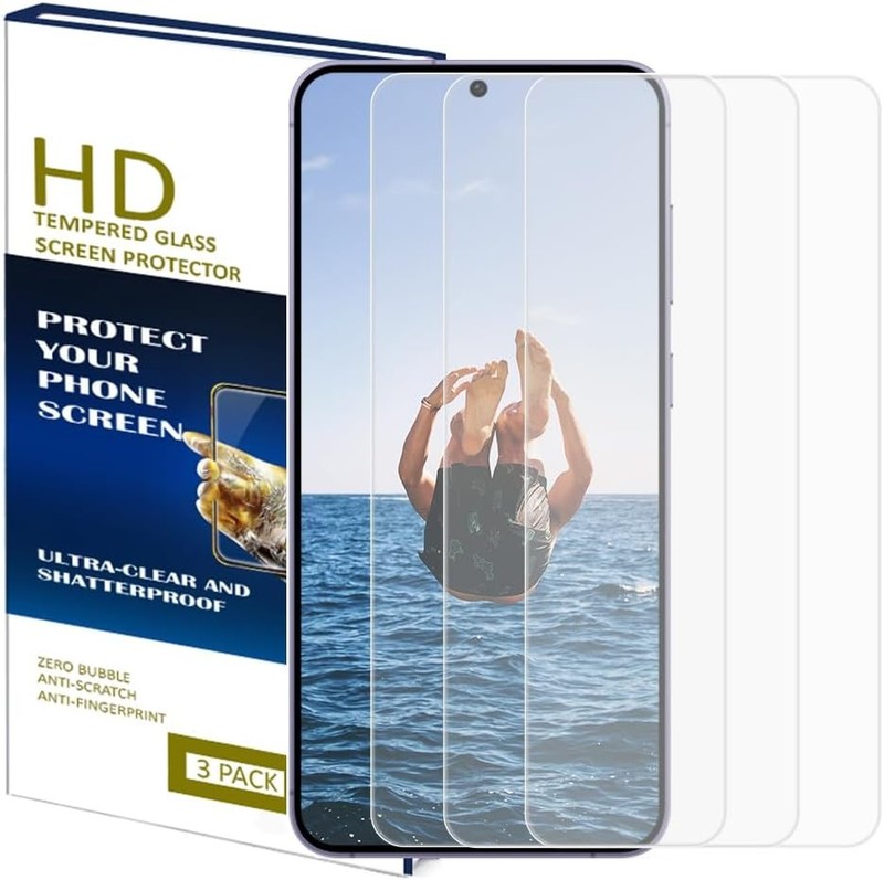 [3+0 PCS] Tempered Glass Screen Protectors for Samsung Galaxy S24 6.2 Inch Scrat