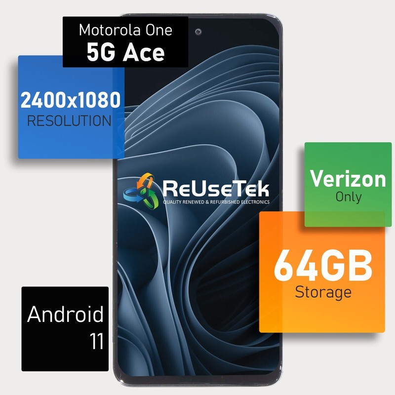 Motorola One 5G Ace | 6.7&Prime; FHD | 64GB | Verizon Only | Very Good | Volcanic Gray