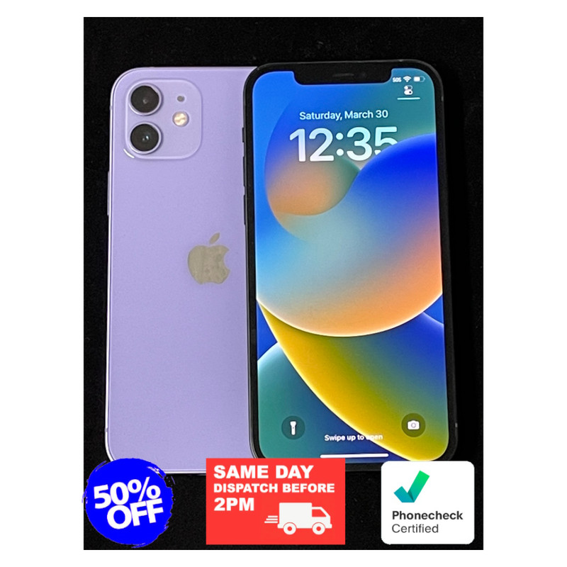 Apple iPhone 12 5G Unlocked – Purple, Red, 64GB, 128GB, Excellent Condition