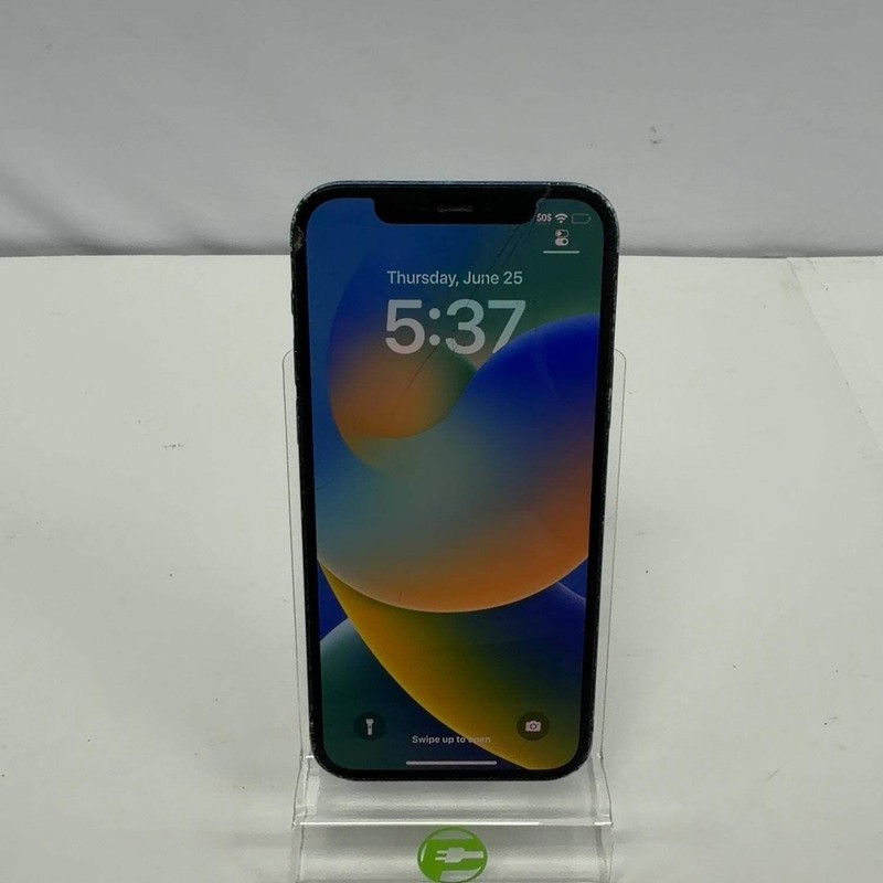 Unlocked Apple iPhone 12 128GB 16.6 MGGE3LL/A Cracked Front and Back