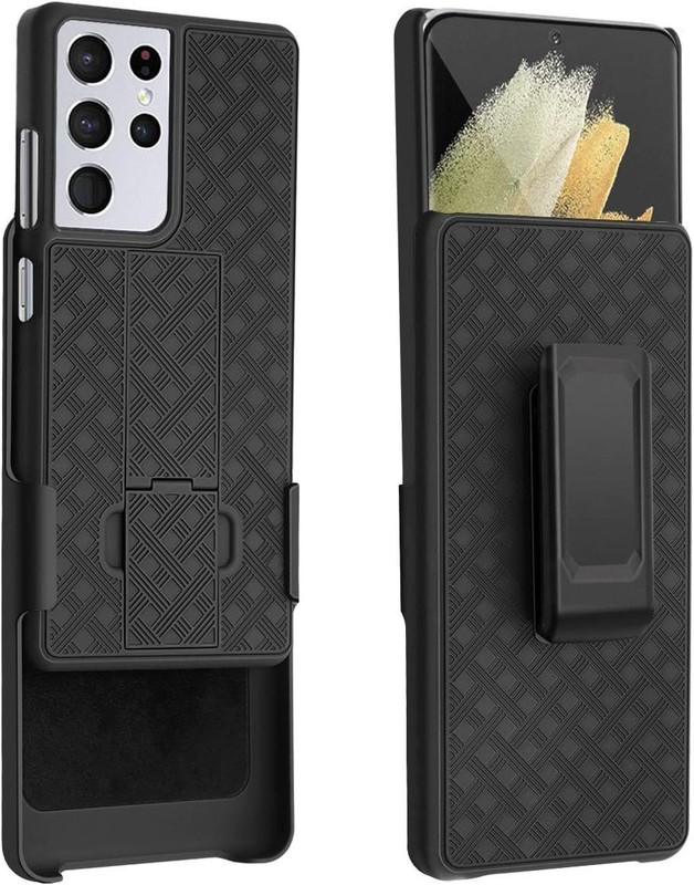 For Samsung Galaxy S21Ultra Belt Clip Case Thin Armor Full Body Protective Cover gallery