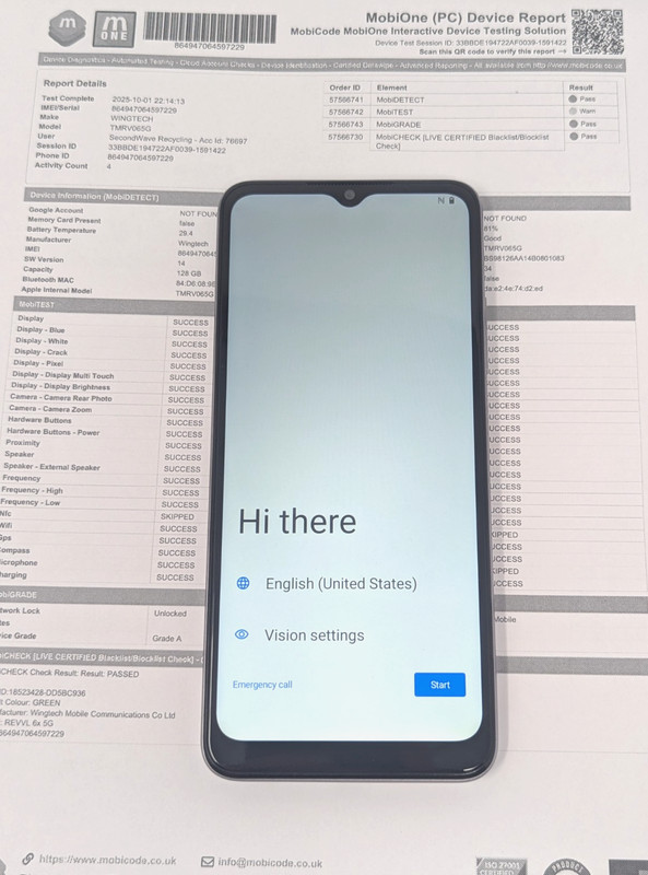 T-Mobile REVVL 6x 5G – 128GB – Grey – (T-Mobile) – MobiCHECK: PASSED