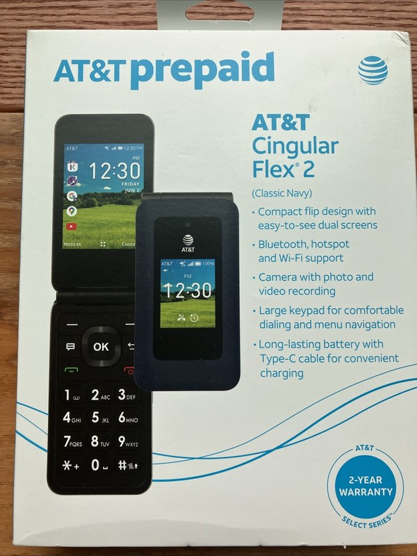 AT&T Prepaid Cingular Flex 2 (4GB) PREPAID Smartphone – Classic Navy