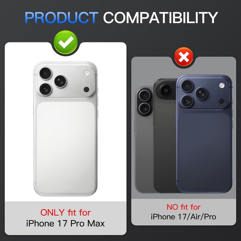 Camera Lens Protector for iPhone 17 Pro Max - Tempered Glass Metal Frame gallery