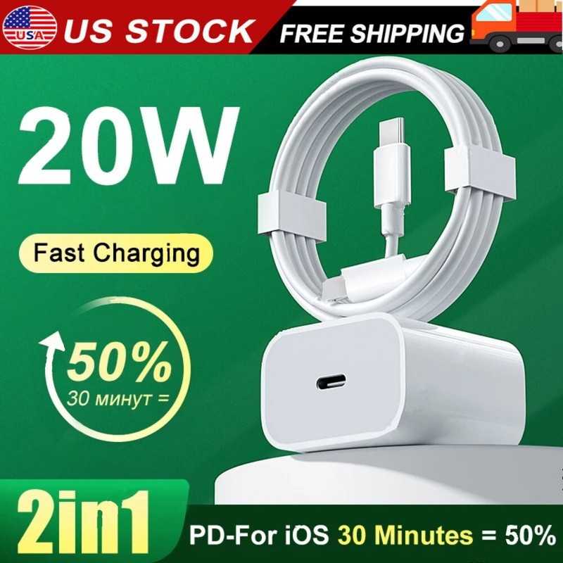 🔥20w Fast Charge Charger+Cable For iPhone 13 12 11 10 8 6 5 XR X for iPad/iPOD gallery