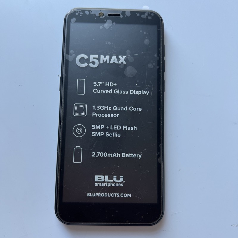 BLU C5 MAX 16 GB Black (GSM Unlocked) Android Smartphone 5.7&Prime; Screen – Brand New