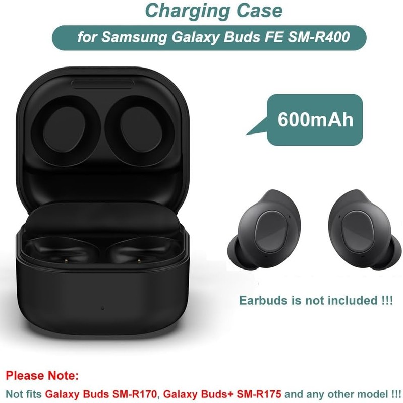 Charging Case for Galaxy Buds FE SM-R400 (Black) | Replacement Charger Dock gallery
