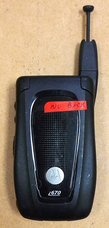 Motorola i series i670 – Black ( Nextel ) Rare Cellular Flip Phone – No Back