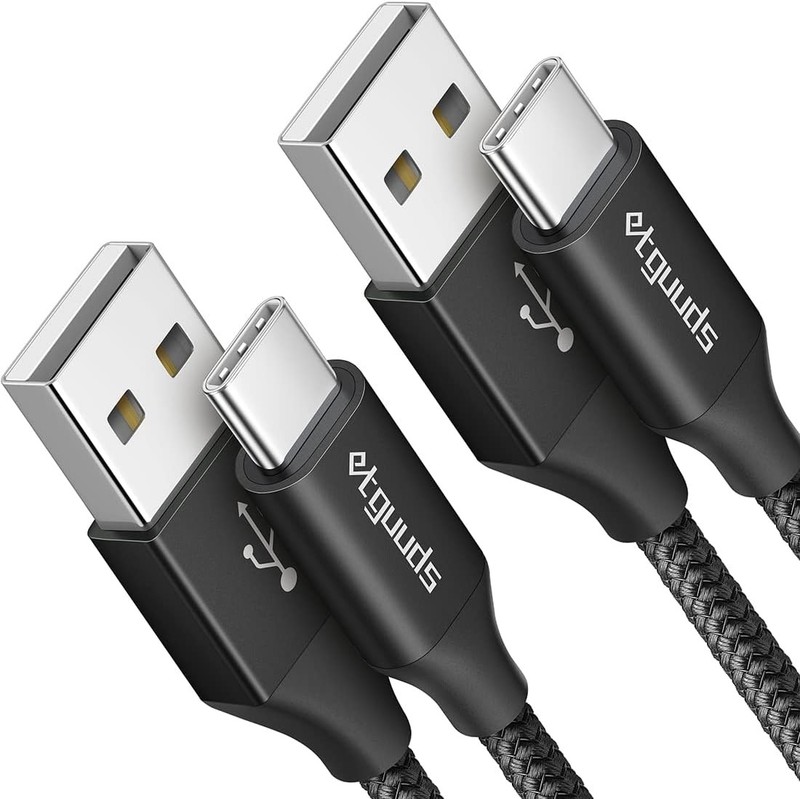 2-Pack Fast USB A to Type C Charger Cord for Samsung Galaxy S23, iPhone 15 3ft