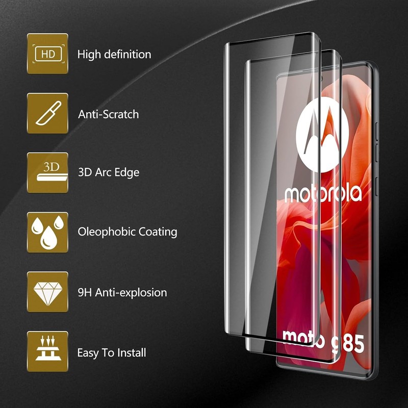 3 Pack Tempered Glass Screen Protectors for Moto G85/Moto Edge 50 Fusion 9H gallery