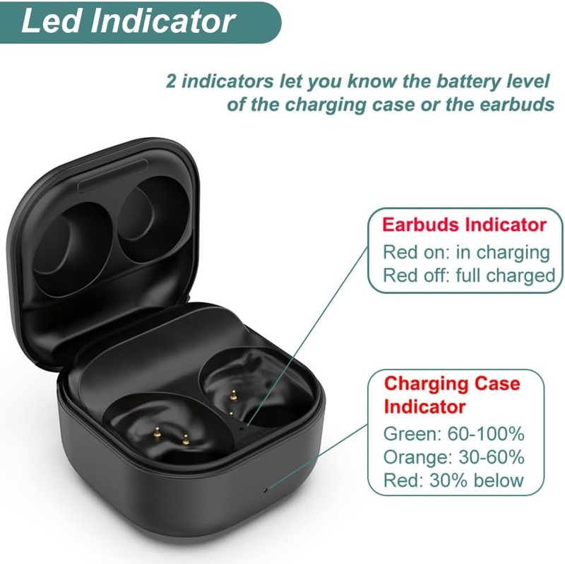 Charging Case for Galaxy Buds FE SM-R400 (Black) | Replacement Charger Dock gallery