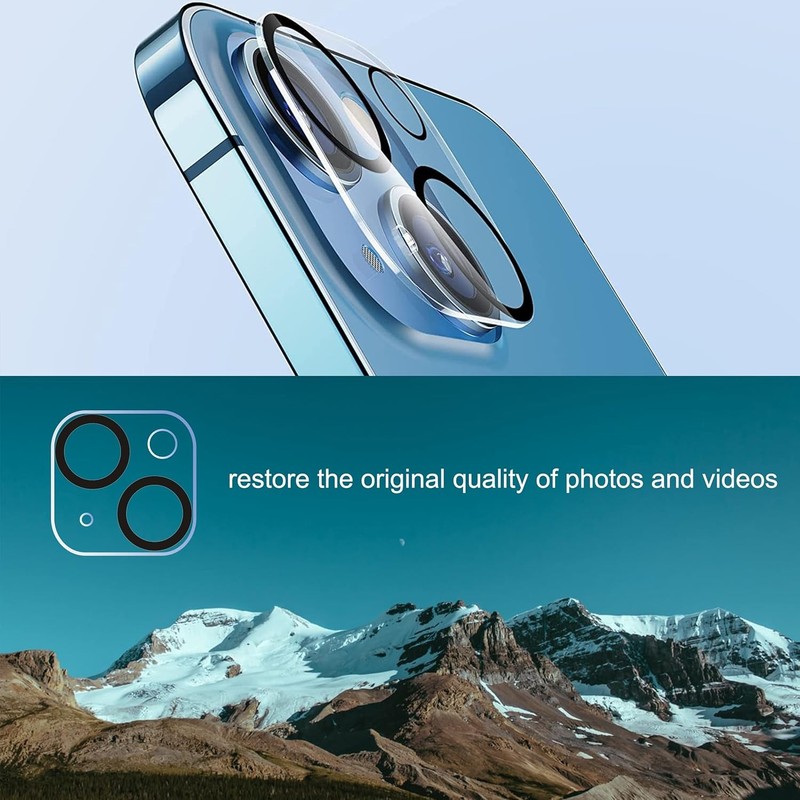 3PCS Camera Lens Protector for iPhone 15 & iPhone 14, Tempered Glass, Anti-Scrat gallery