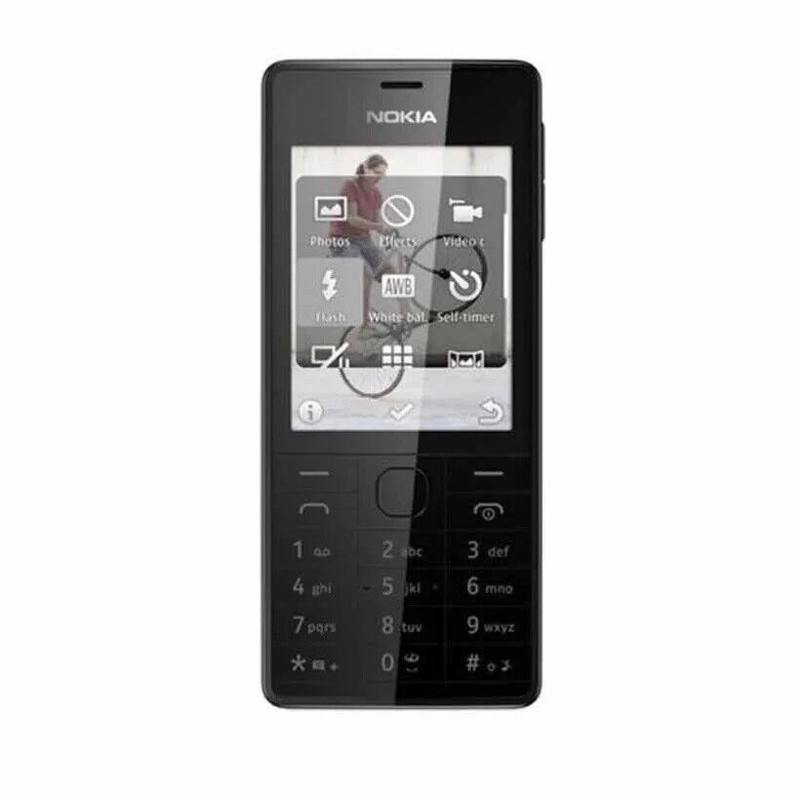 Nokia 515 Black White (Unlocked) 2.4 Inches 5MP Dual Sim Cellular Phone
