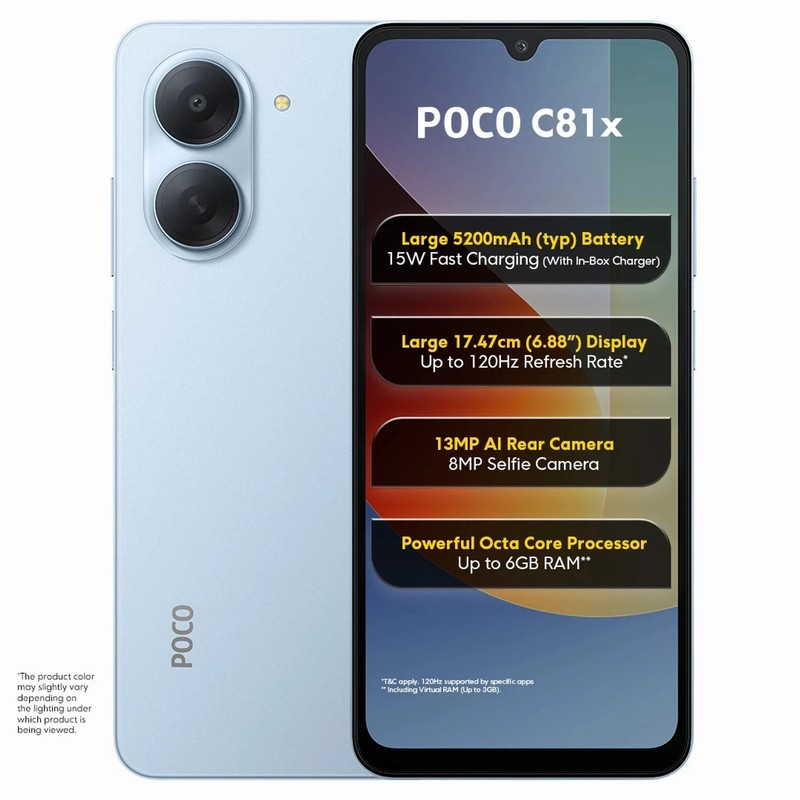 POCO C81x (Blue, 64 GB 3 GB RAM) T7250 Octa Core Processor Global Version