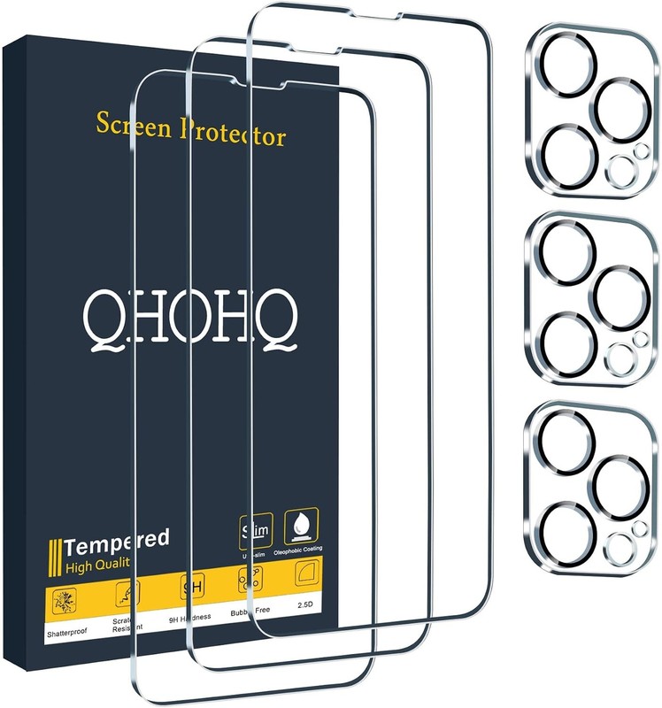 3PCS Screen Protector & Camera Lens Protector for iPhone 13 Pro 6.1 Inch Ultra H