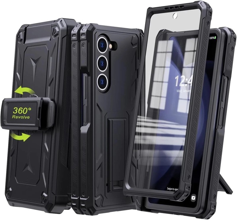 for Samsung Galaxy Z Fold 5 Case,w/ Belt Clip Holster/Military Grade Drop Proof