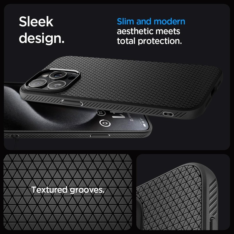 Liquid Air Designed for iPhone 15 Pro Max Case (2023) - Matte Black, Military-Gr gallery