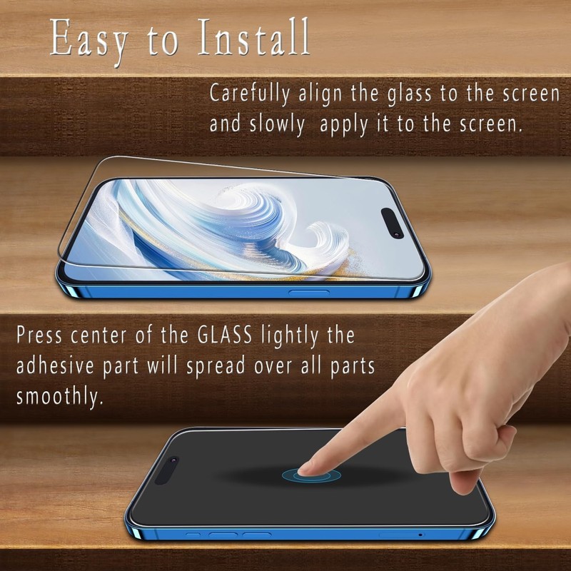 2PCS Screen Protector for iPhone 15 Pro Max 6.7 Inch Tempered Glass Anti Scratch gallery