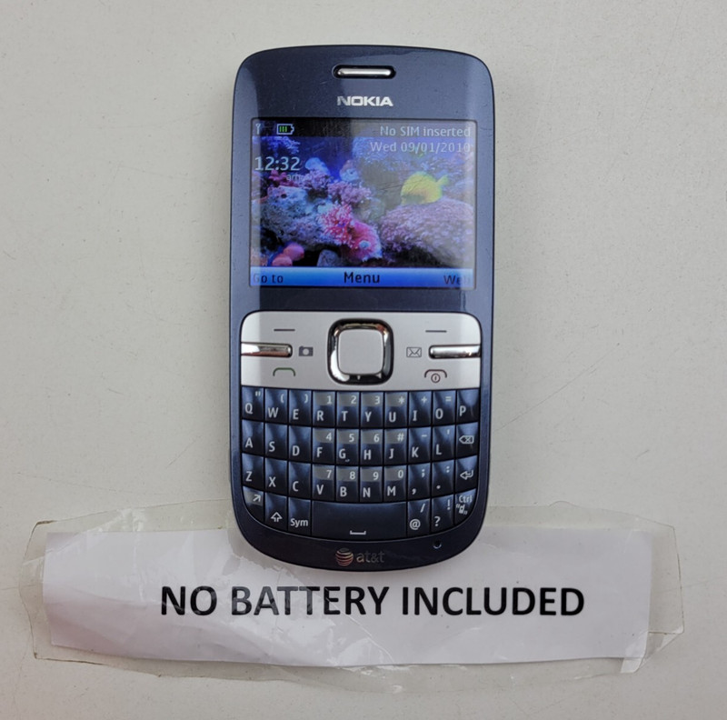 Nokia C3-00 (RM614) 55MB – Blue (AT&T) QWERTY Cell Phone – WORKS! – H0785
