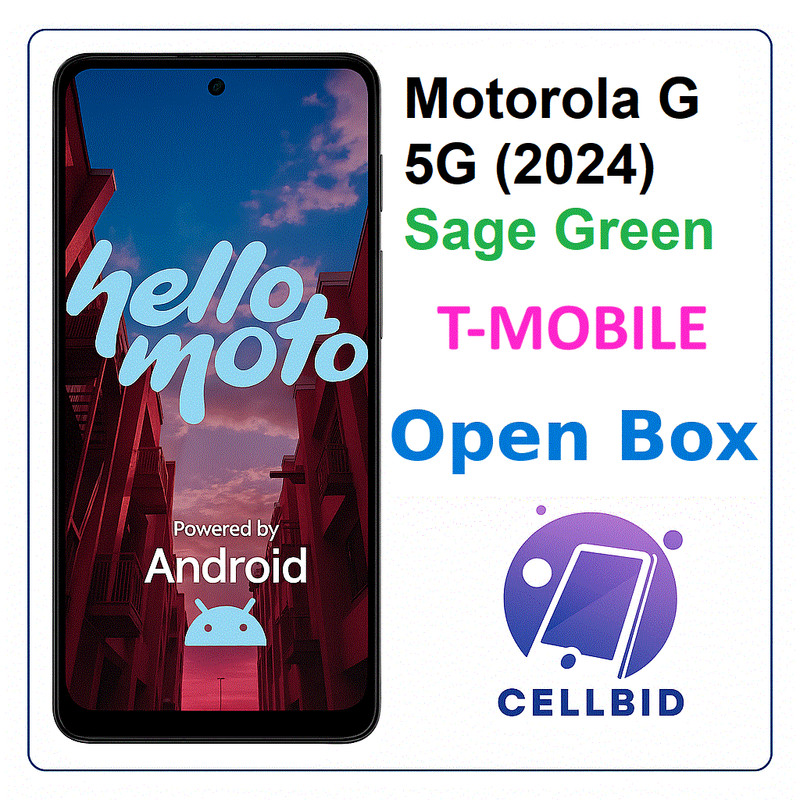 ✅ Open Box Motorola Moto G 5G 2024 XT2415 SAGE GREEN 128GB 🔒 Locked to T-mobile