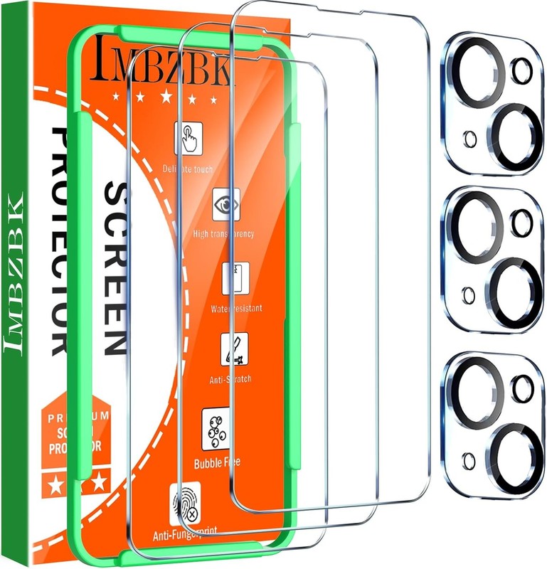 3PCS Screen Protector & Camera Lens Protector for iPhone 14 9H Anti Scratch Case