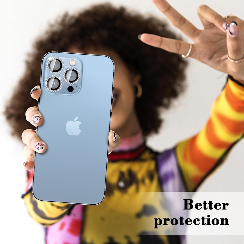 Diamond Camera Lens Protector for iPhone 14 Pro/14 Pro Max, Glitter Cover gallery