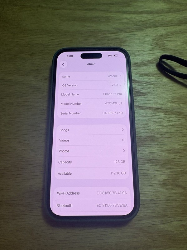 iPhone 15 Pro 128gb unlocked 88% Battery Black