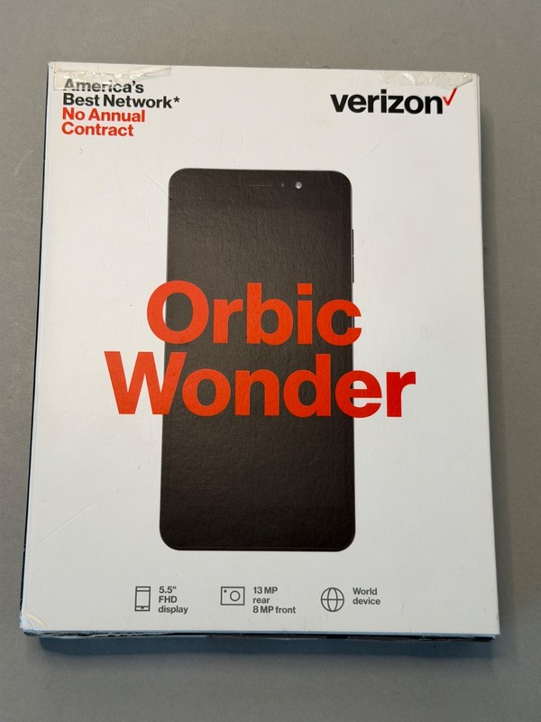 Orbic Wonder (5.5-inch) Smartphone (RC555L) Verizon Prepaid – 16GB/Black in Box