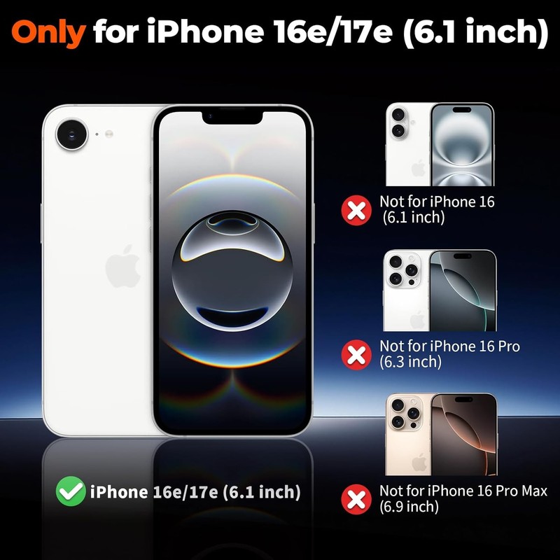 Magnetic for iPhone 17e Case & iPhone 16e Case, Translucent Matte Shockproof Cov gallery
