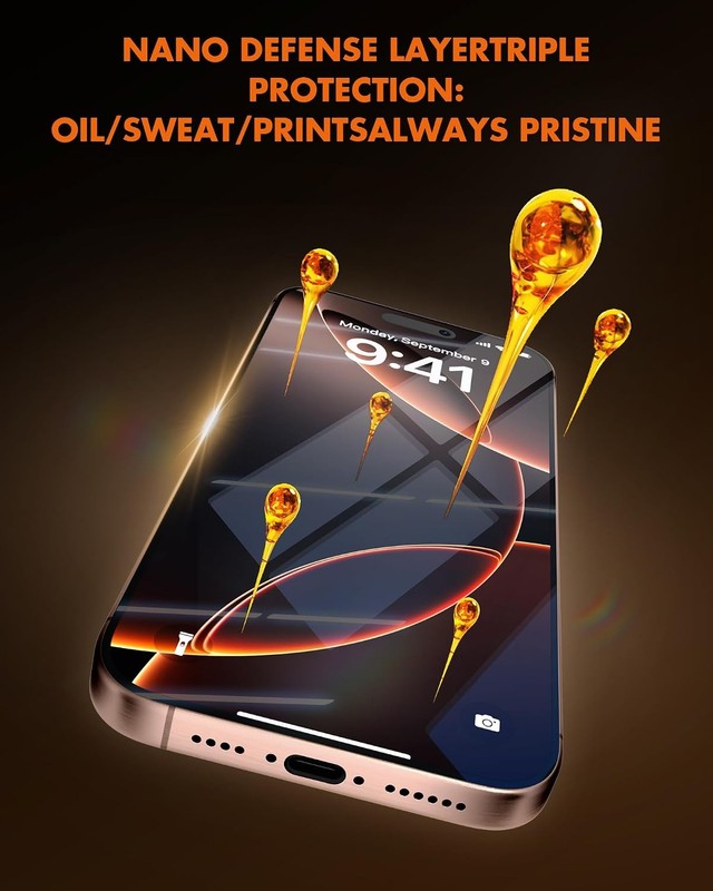 3PCS Screen Protector for iPhone 16 Pro 9H Military Tempered Glass Case Friendly gallery