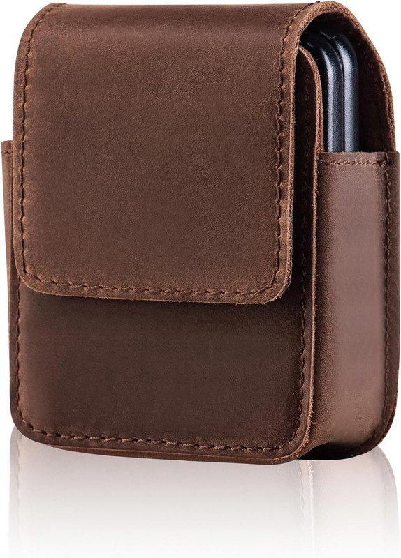 Genuine Leather Phone Holster Fit for Samsung Galaxy Z Flip 7 6 5 4 3 Motorola R
