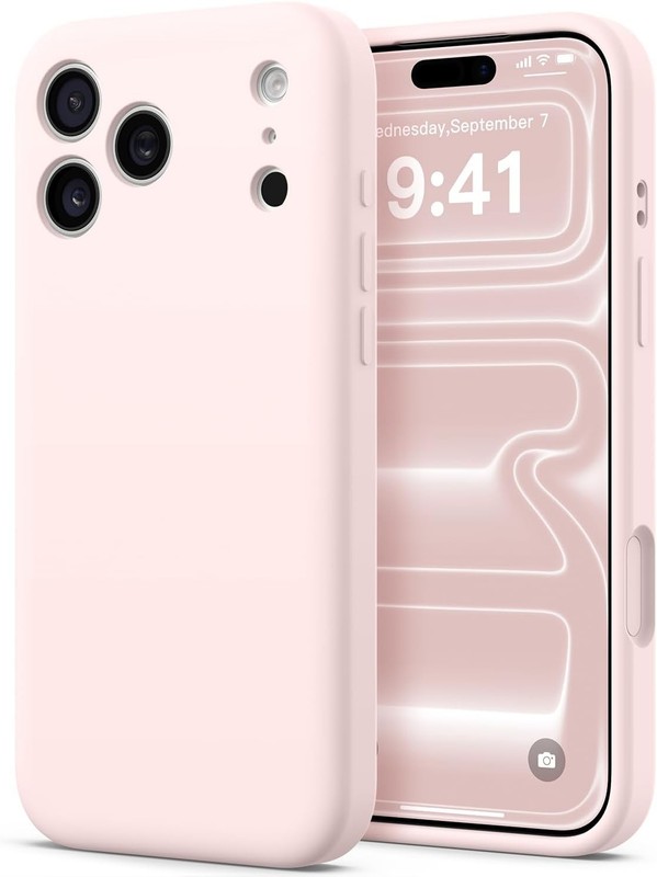 iPhone 17 Pro Max Case, Silicone Upgrade Shockproof Protective Phone Case, Chalk