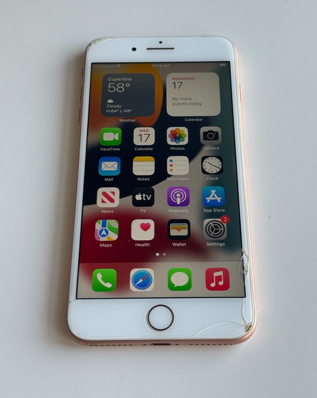 Apple iPhone 8 Plus 64GB Gold (Unlocked) CRACKED SCREEN GLASS + REAR