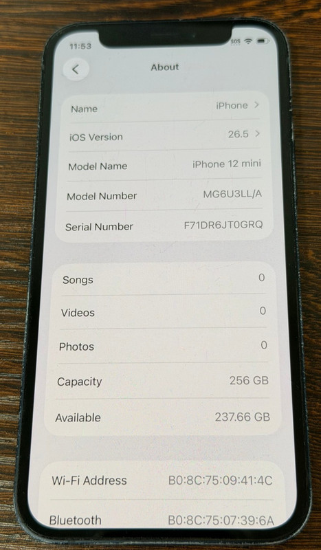 Unlocked Apple iPhone 12 mini - 256GB - Black - Fair Condition Wear - 82% Batt gallery
